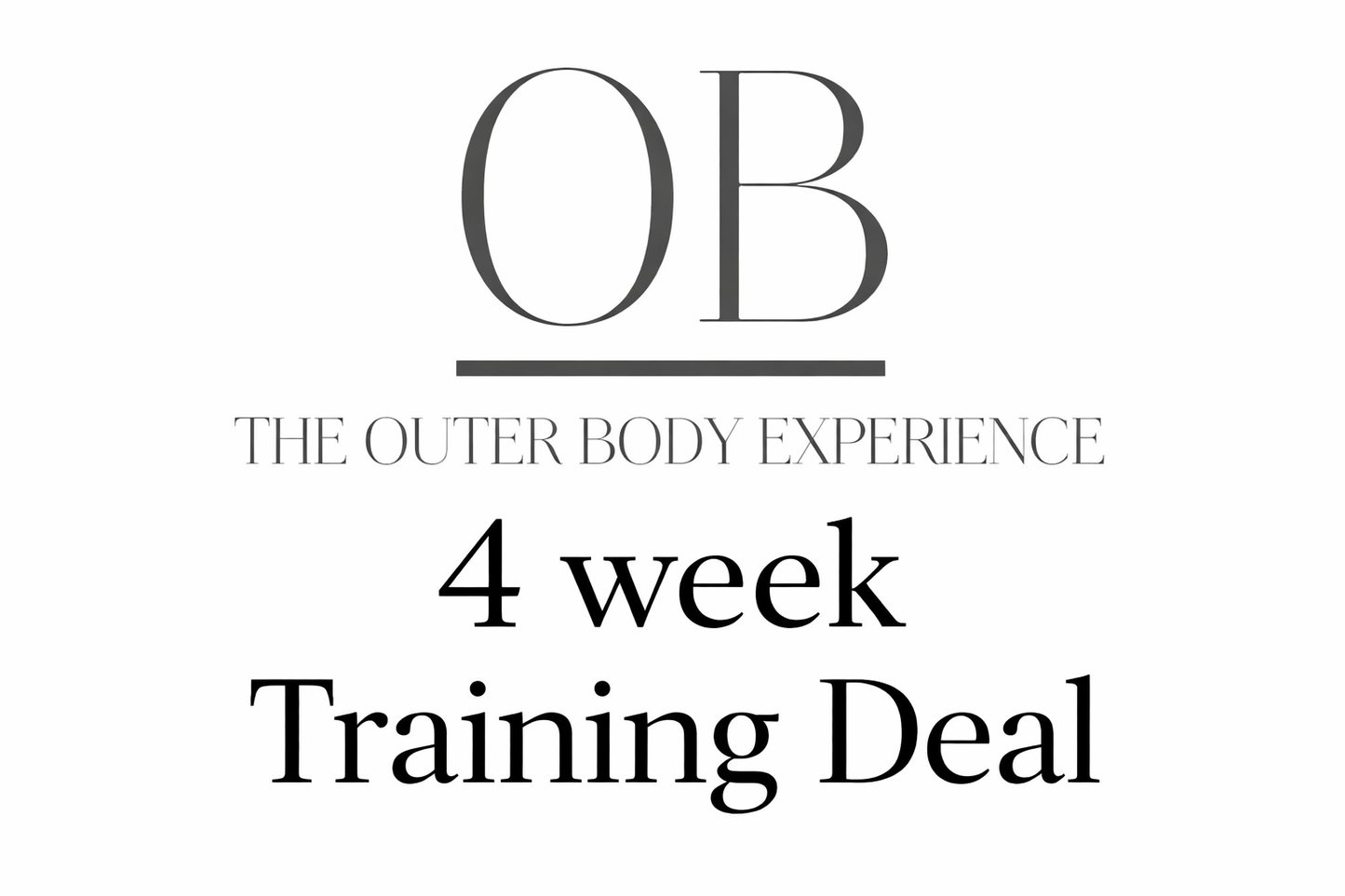 4 Week Training Deal